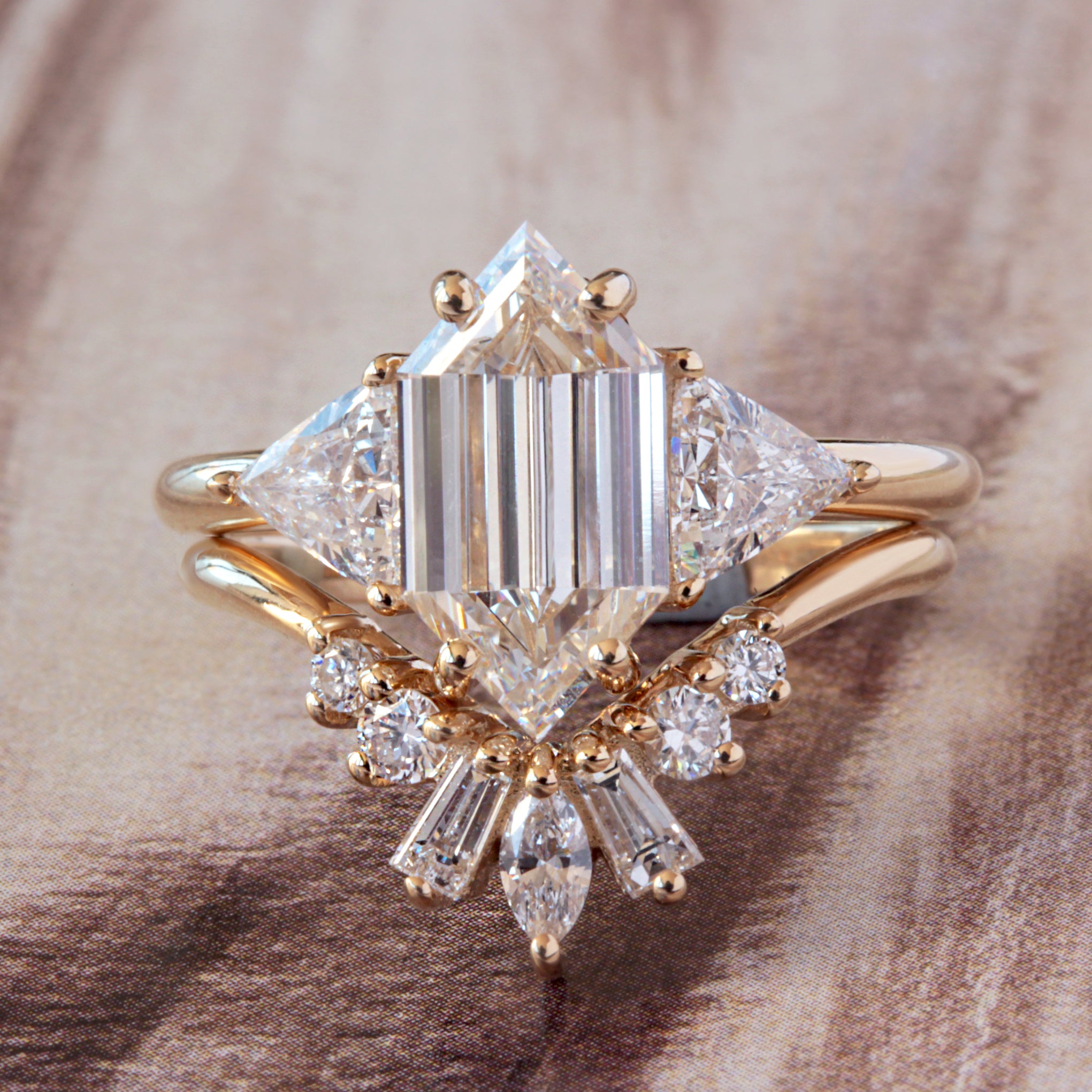 diamond wedding jewelry, cluster sideband