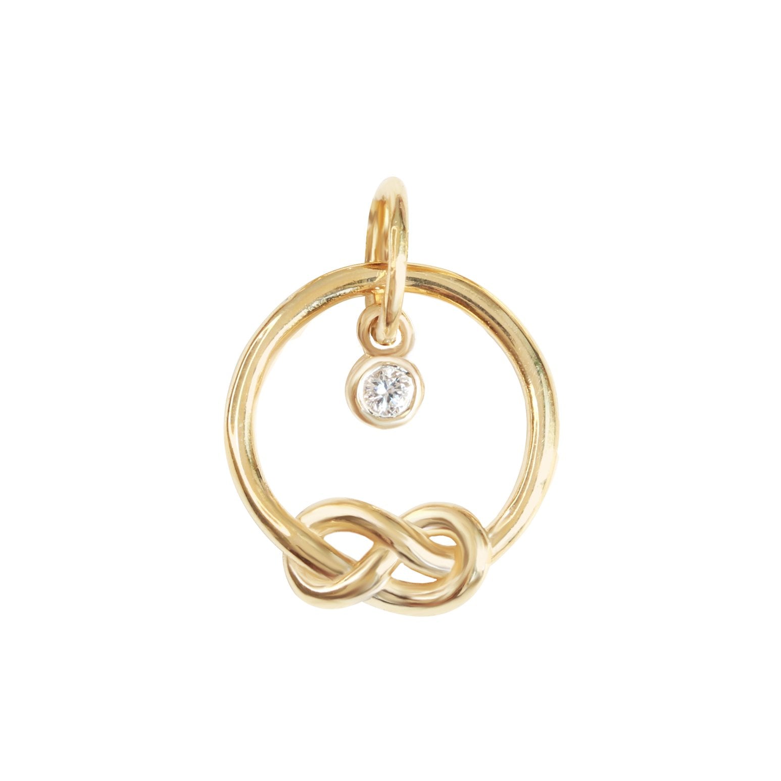 Infinity Knot Birthstone Pendant Necklace - 14K Yellow Gold, READY TO SHIP!