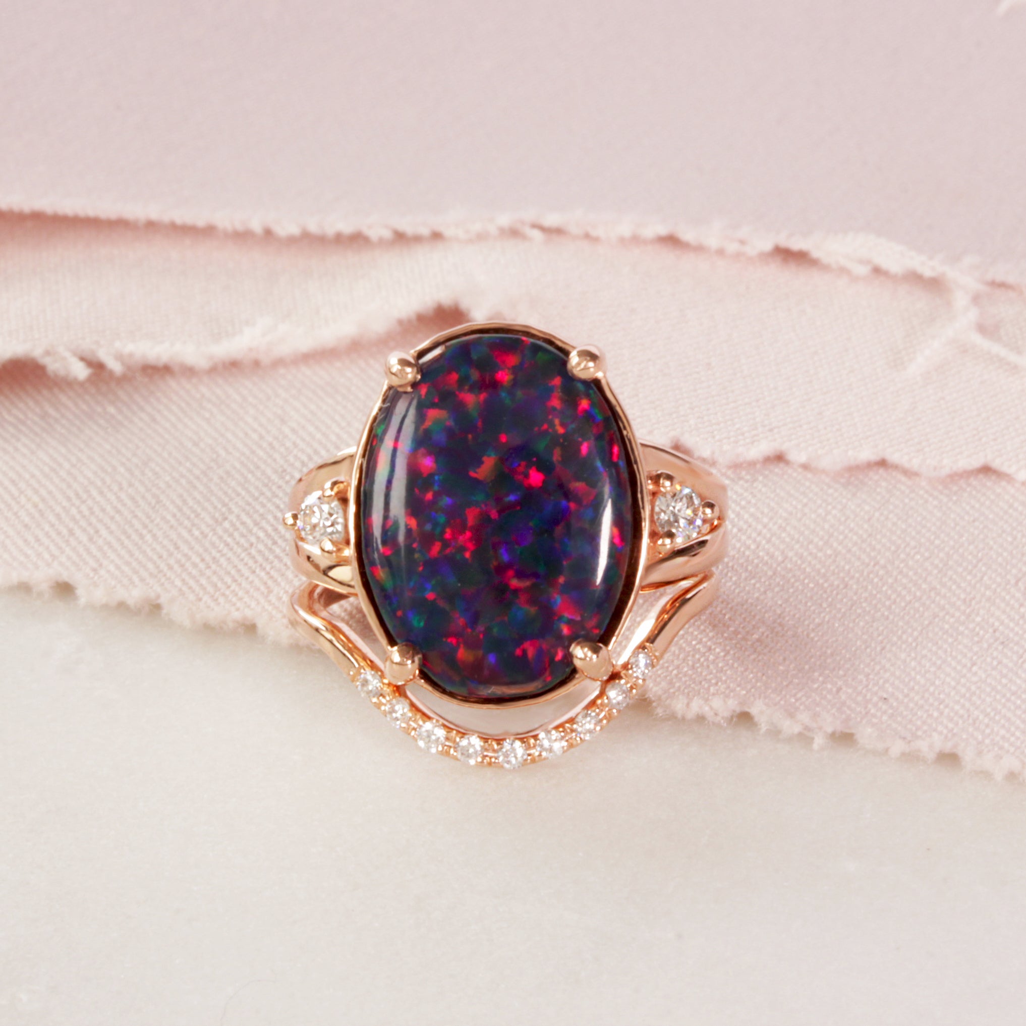 Fire Opal Engagement Ring
