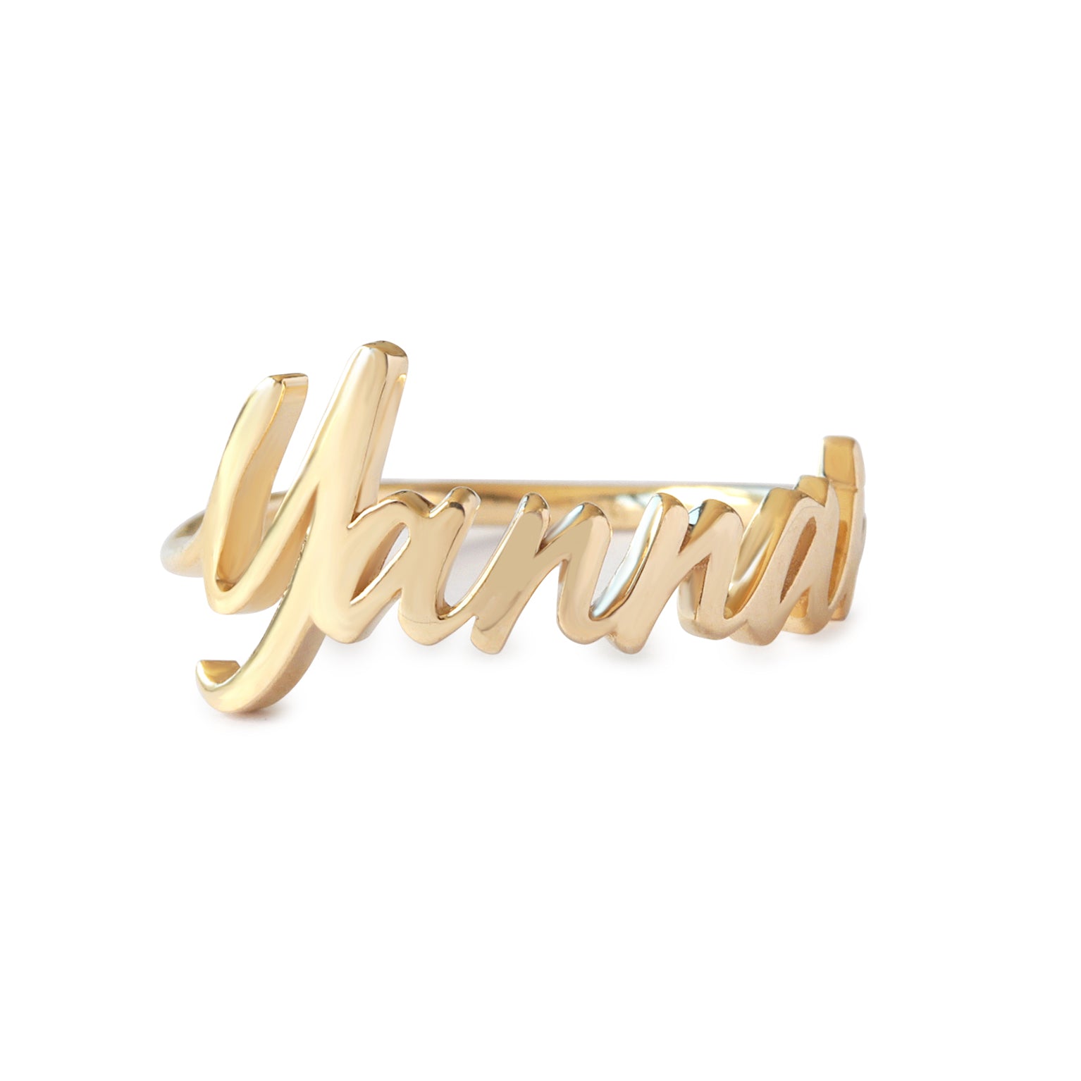 Graffiti Personalized Gold Name Ring