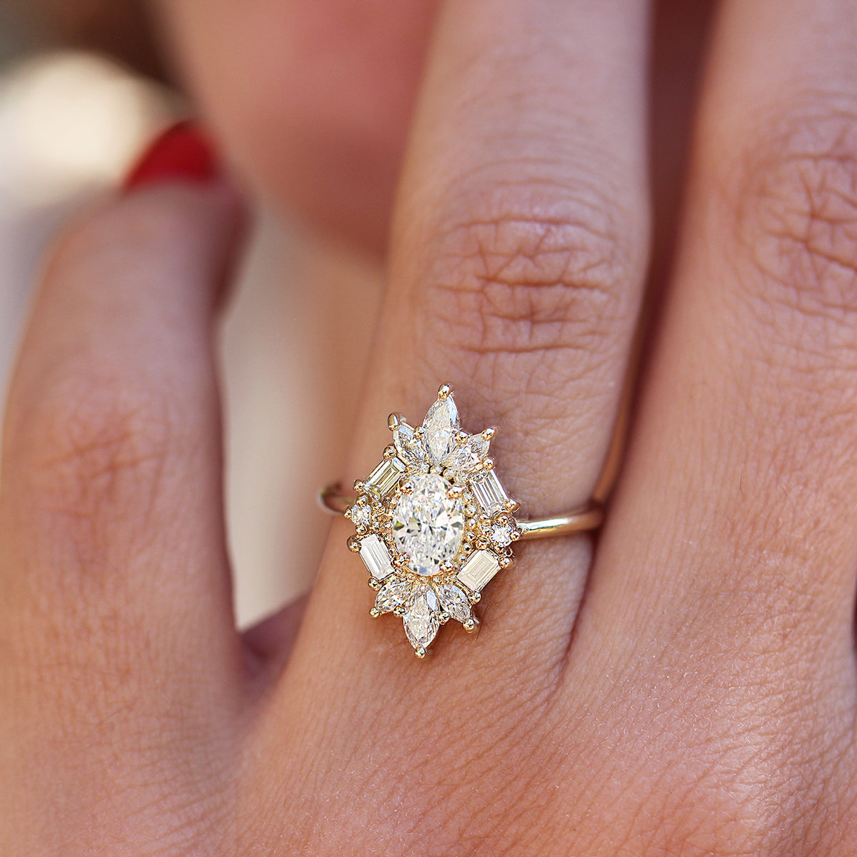 Art Deco Starburst Engagement Ring | Abby Sparks Jewelry