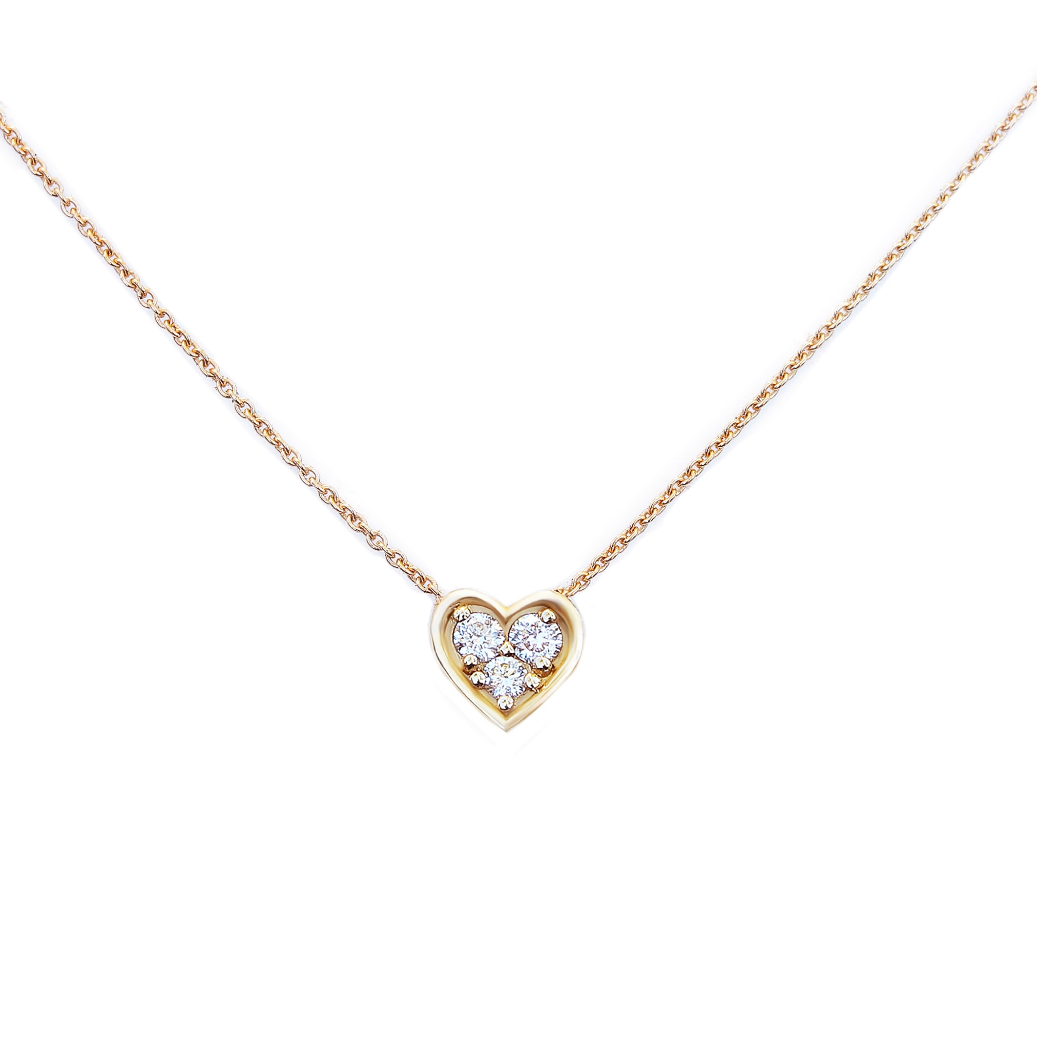 Tiny Heart Diamond Pave dainty necklace