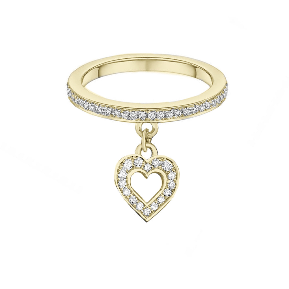 Heart Charm Diamond Ring - LEV