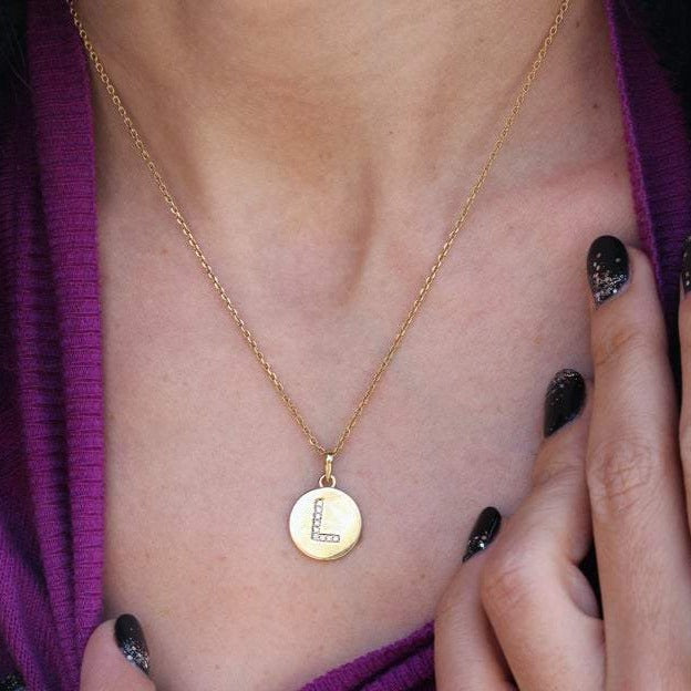 Gold Disc Pendant with an Engraved Dandelion - Tales In Gold