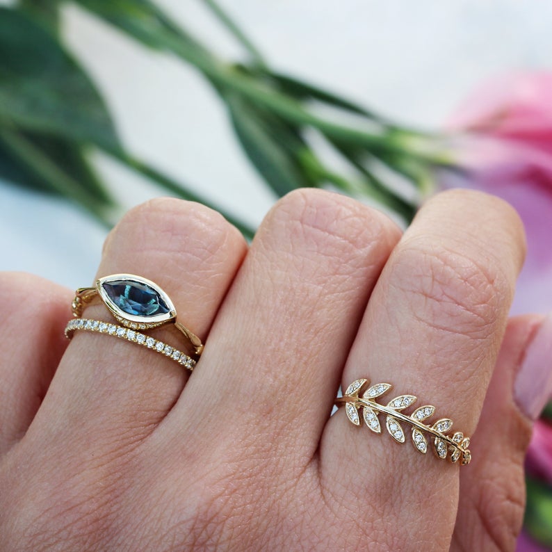 Marquise diamond engagement rings east west Clearance