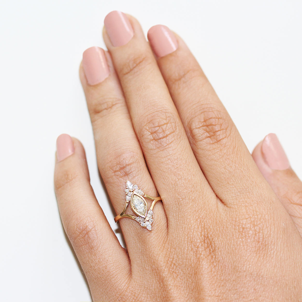 Audrey Marquise Diamond Unique Engagement Ring - sillyshinydiamonds
