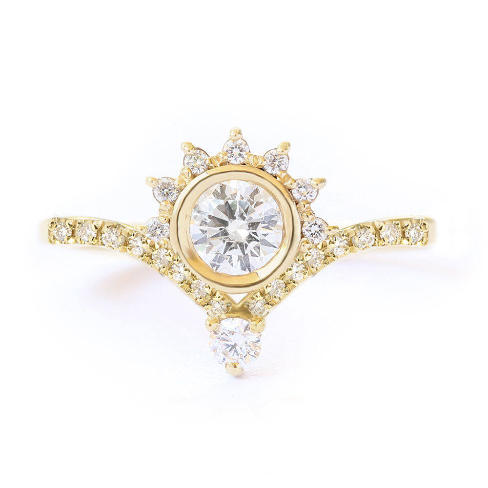 Valentia Eternity Crown 0.45ct, Unique Diamond Engagement ring - sillyshinydiamonds