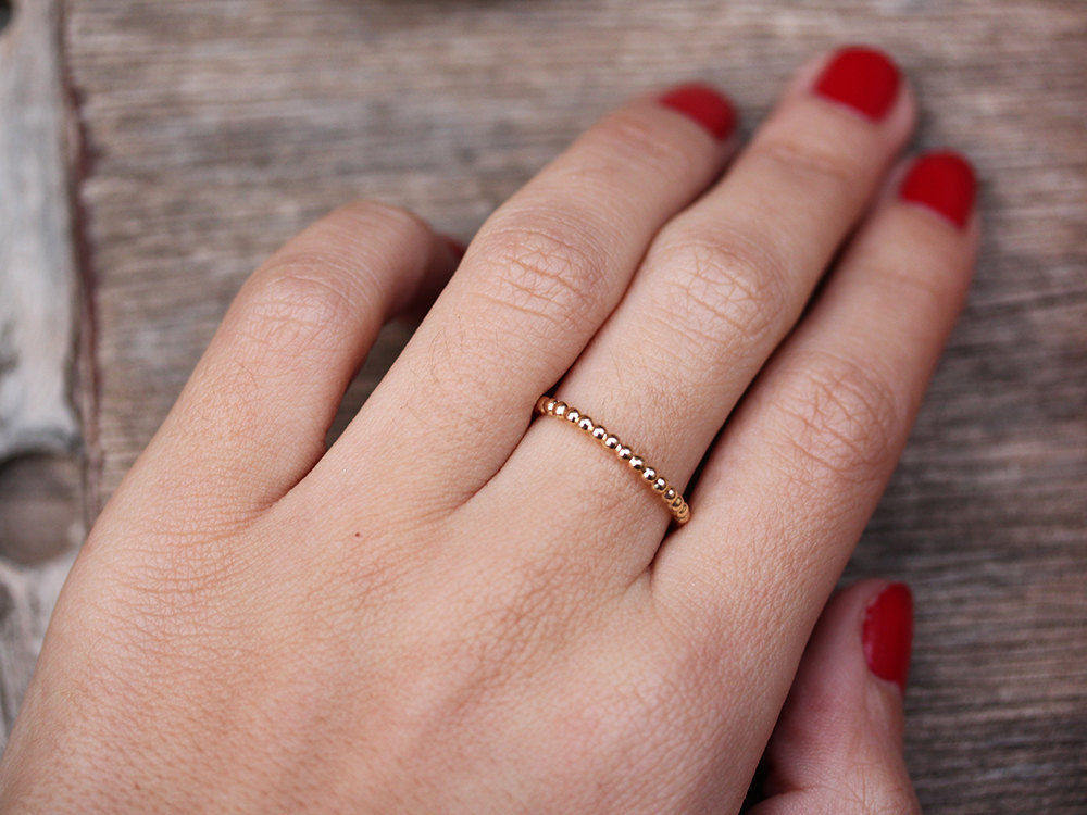 Bubbles Beads Gold Wedding Ring - sillyshinydiamonds