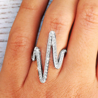 Wild Zig Zag Ring - Unique Diamond Ring - sillyshinydiamonds