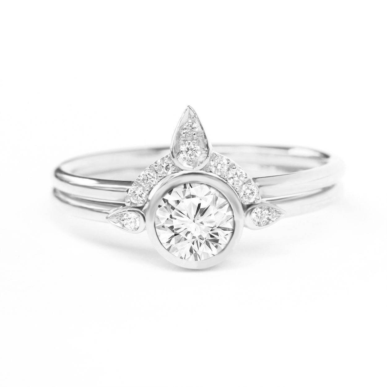 Minimal Diamond Wedding Rings Set Kiss Plus - sillyshinydiamonds