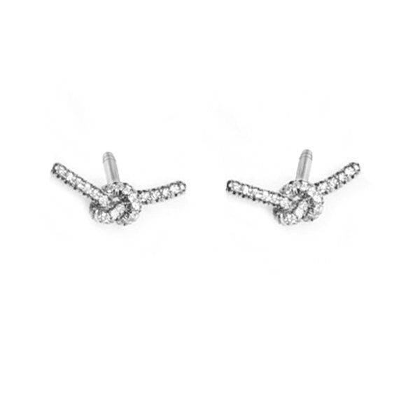 Love Knot Diamond Stud Earrings - sillyshinydiamonds