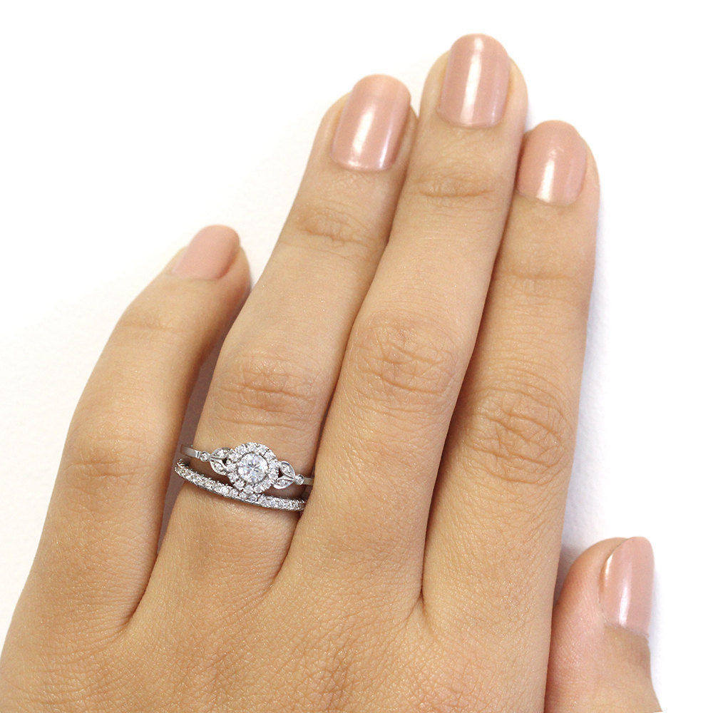 Rome Crown Unique Diamond Engagement Ring with Matching Pave Diamonds Ring, Diamond Wedding Ring set. - sillyshinydiamonds