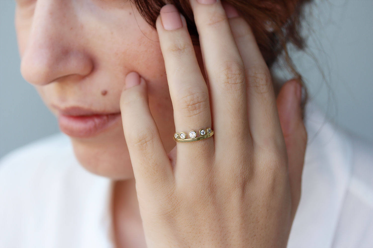 Tiara Diamond Unique Stacking Wedding Ring - sillyshinydiamonds
