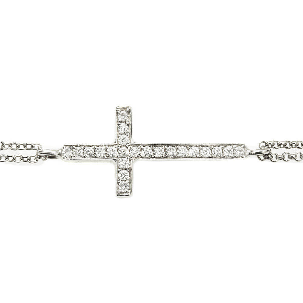 Dainty Cross Diamond Bracelet - sillyshinydiamonds