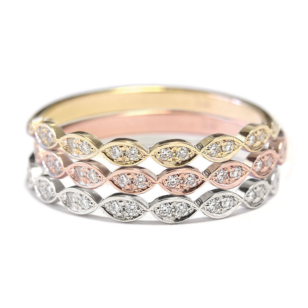 Dainty Marquise 0.12 Ct  diamond Wedding Ring - sillyshinydiamonds