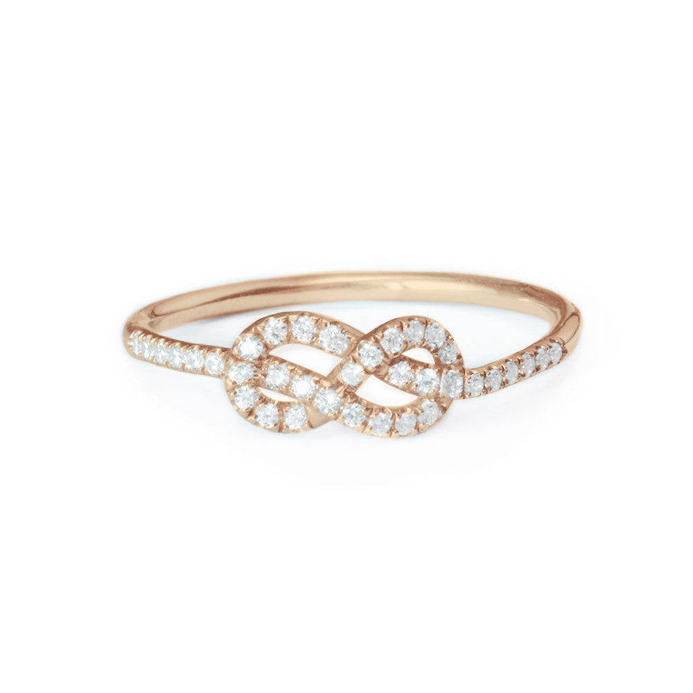 Mini Infinity Knot Diamond Ring - sillyshinydiamonds