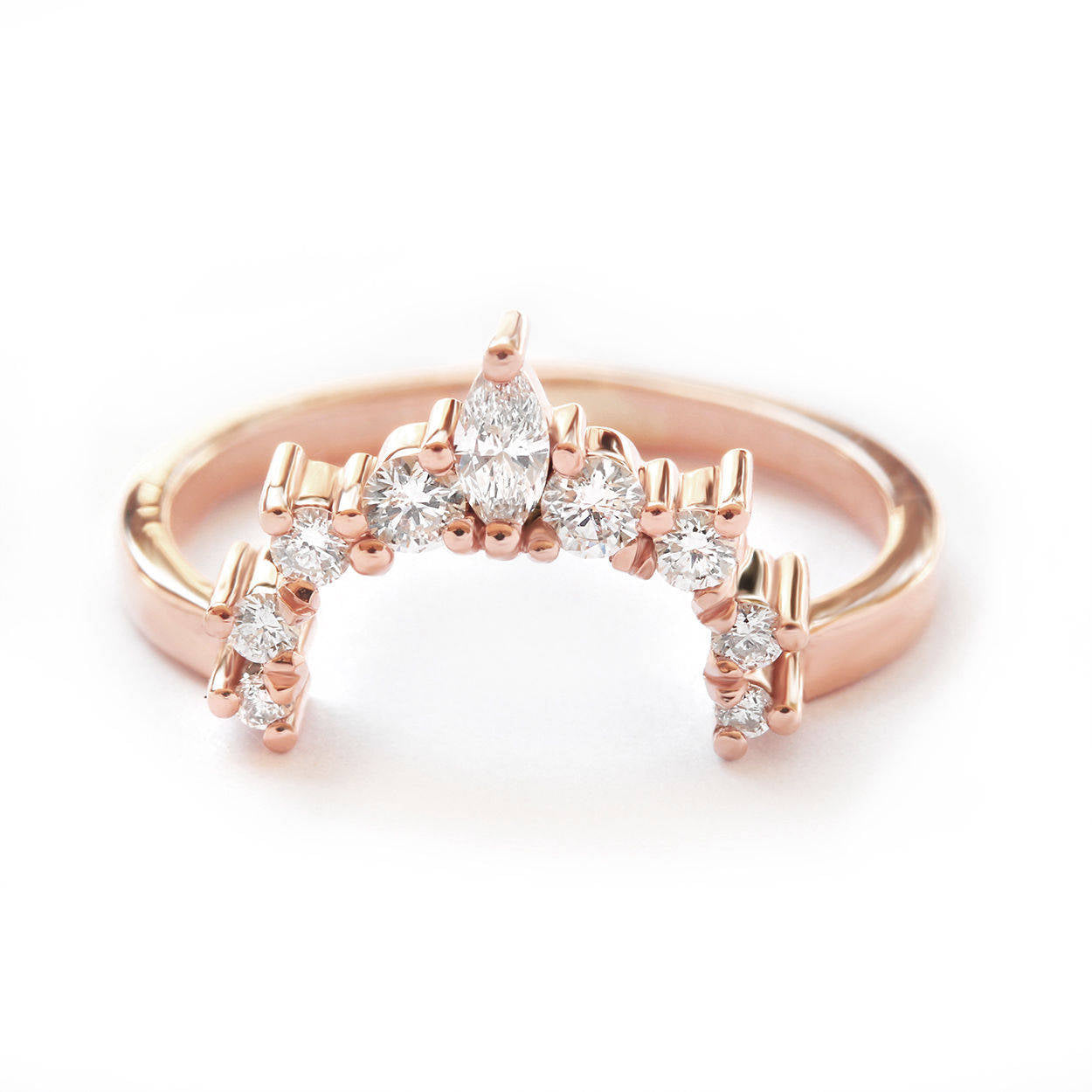 Nesting Crown Diamond Wedding Ring - Elati - sillyshinydiamonds