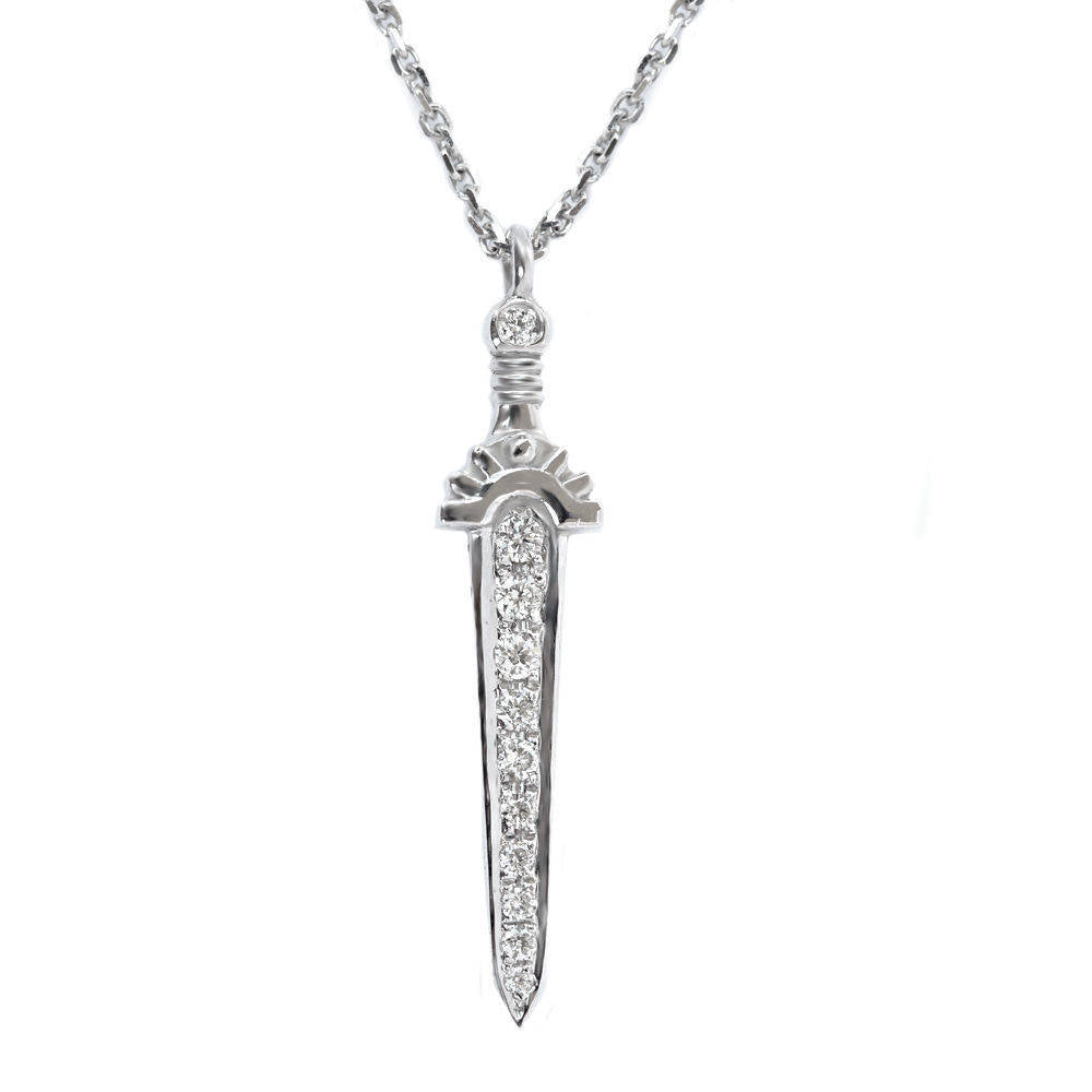 King Arthur Dagger sword diamond pendant necklace - sillyshinydiamonds