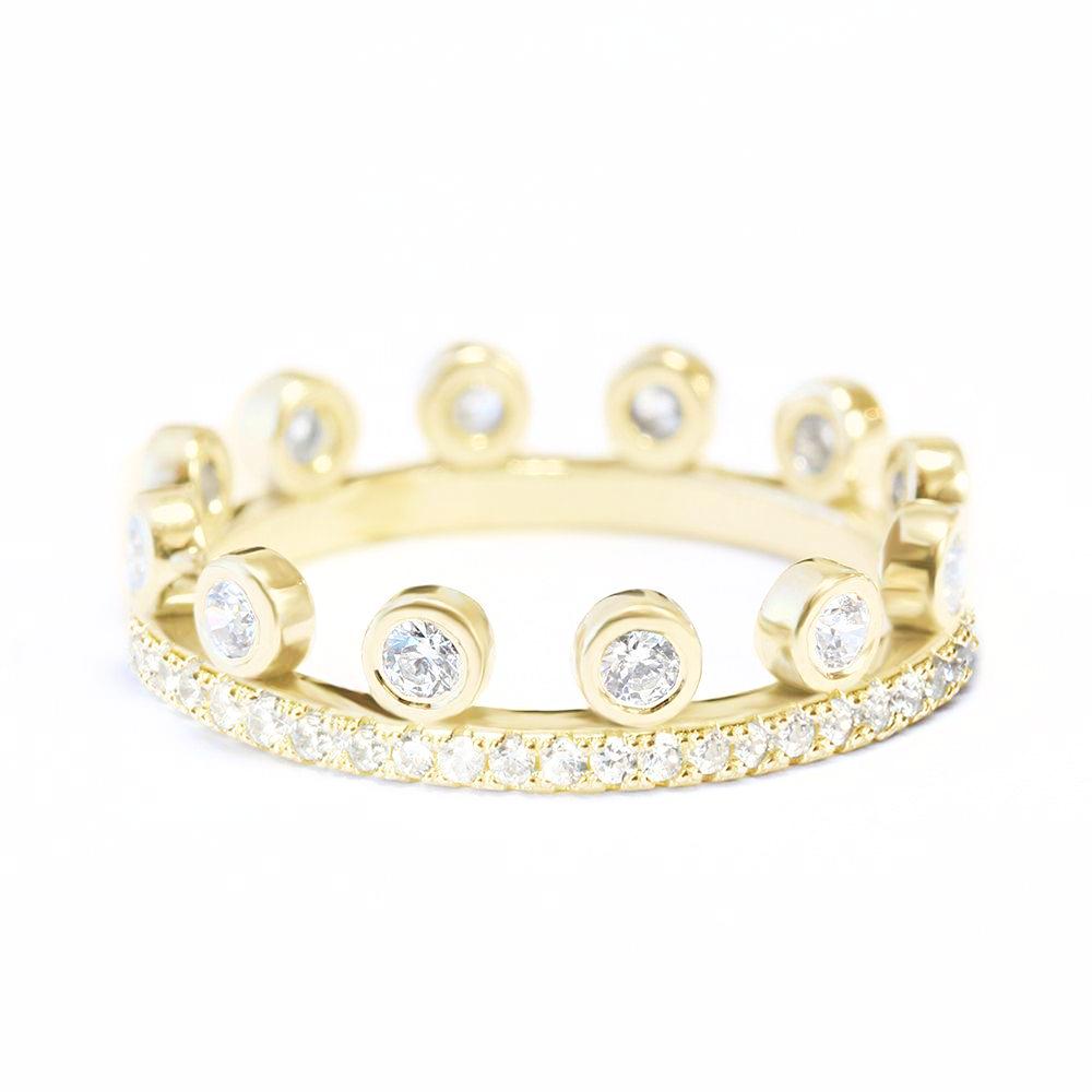 Tiara Crown Unique Eternity Diamond Wedding Ring - sillyshinydiamonds