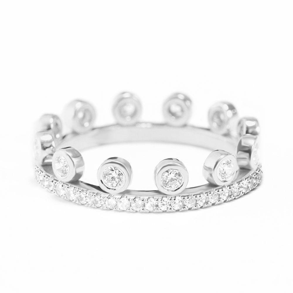 Tiara Crown Unique Eternity Diamond Wedding Ring - sillyshinydiamonds