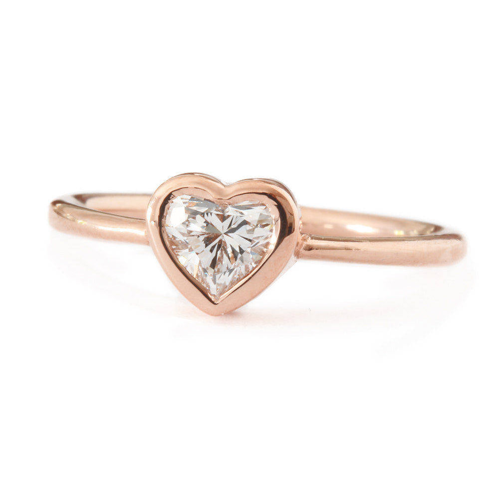 Heart Diamond Delicate Engagement Ring – sillyshinydiamonds