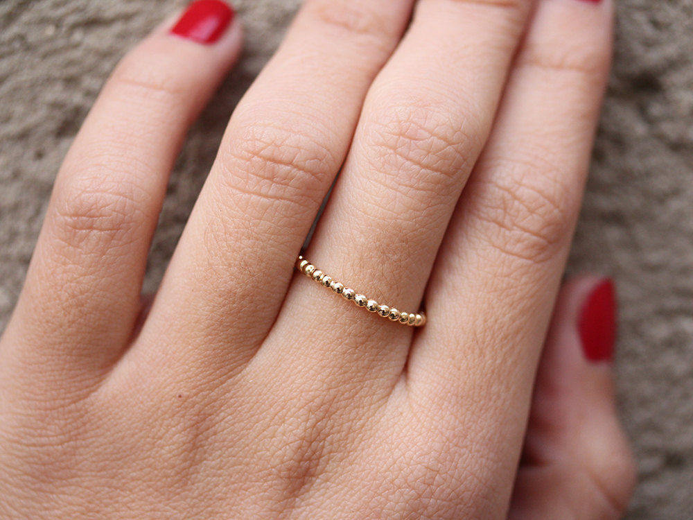 Bubbles Beads Gold Wedding Ring - sillyshinydiamonds