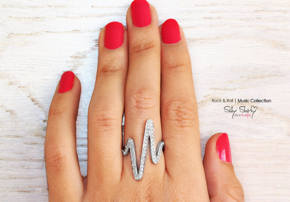 Wild Zig Zag Ring - Unique Diamond Ring - sillyshinydiamonds