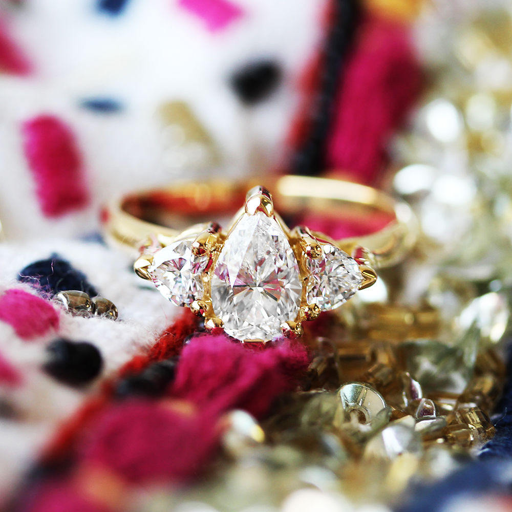 Heart Cut Minimal Dainty Diamond Ring - Abhika Jewels