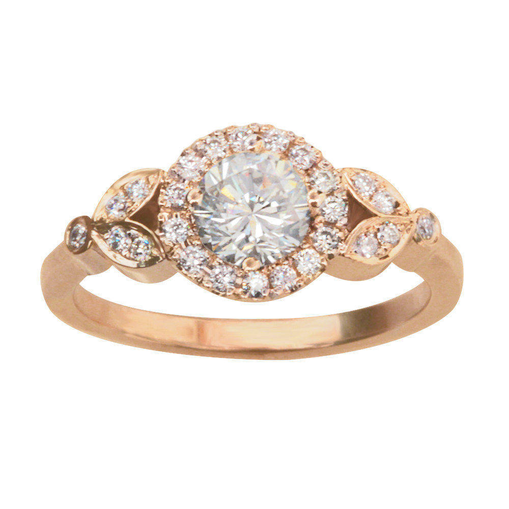 Rome Diamond 0.65ct Halo Unique Engagement Ring - sillyshinydiamonds