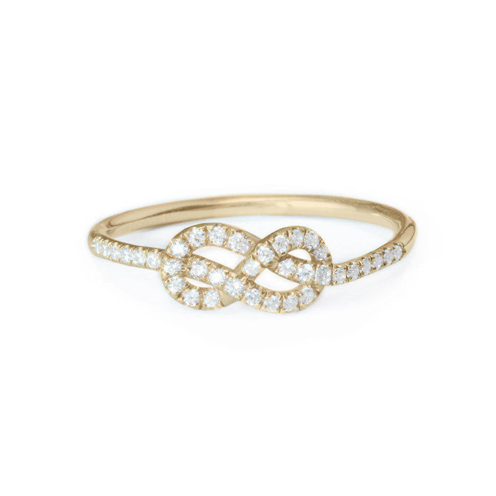 Mini Infinity Knot Diamond Ring - sillyshinydiamonds