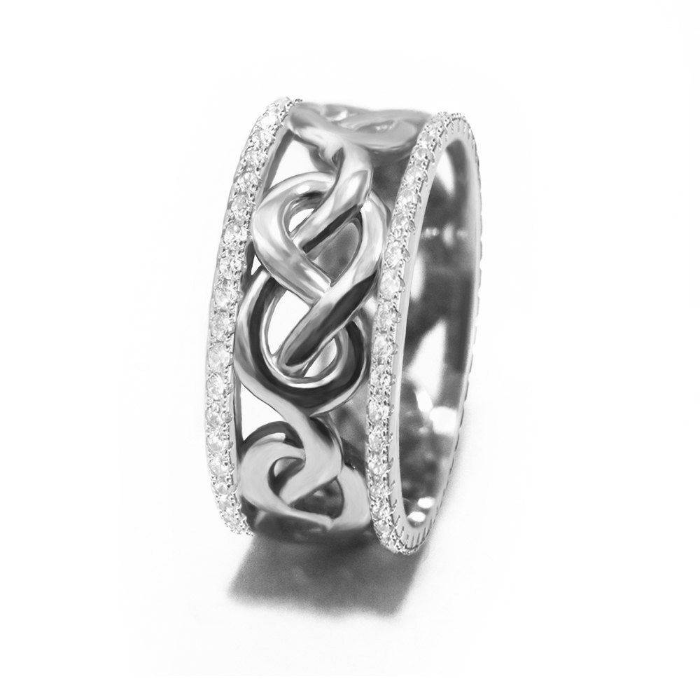Celtic Infinity Knot Diamond Anniversary Ring - sillyshinydiamonds