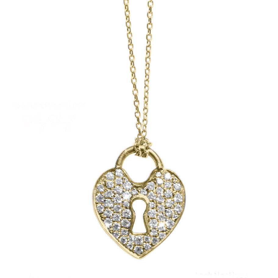 Sub Dom luxury Jewelry Heart Lock Diamond Pendant Necklace 
