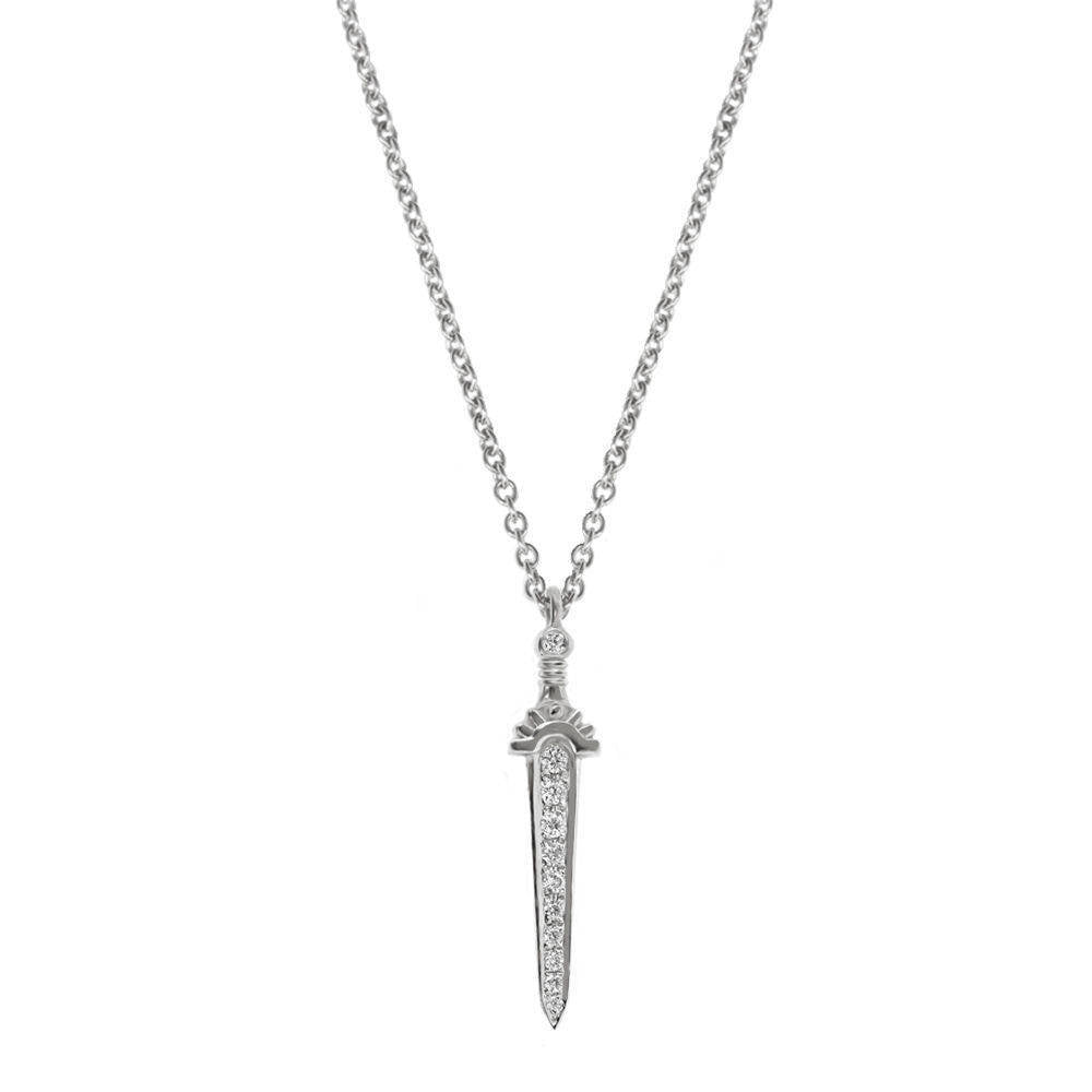 King Arthur Dagger sword diamond pendant necklace - sillyshinydiamonds