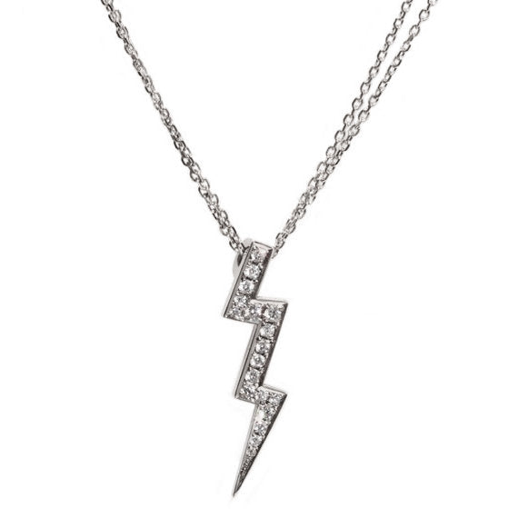 Thunder Lightning Diamond Pendant Necklace - sillyshinydiamonds