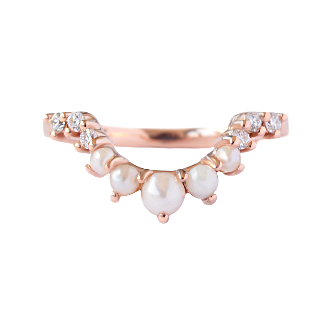 Pearl and Diamonds Vintage Nesting Ring