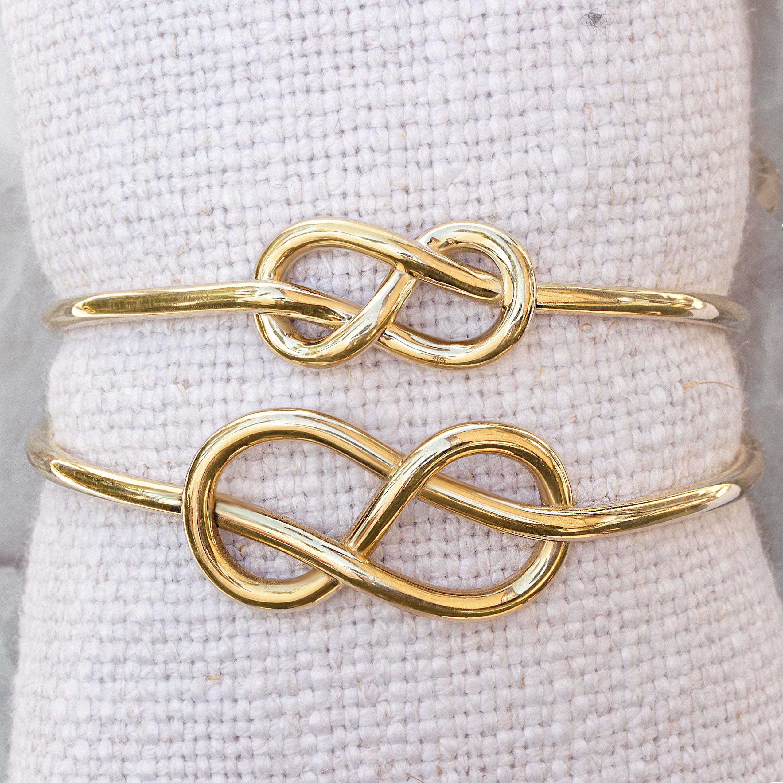 Small Infinity Knot Gold Cuff Bangle - sillyshinydiamonds