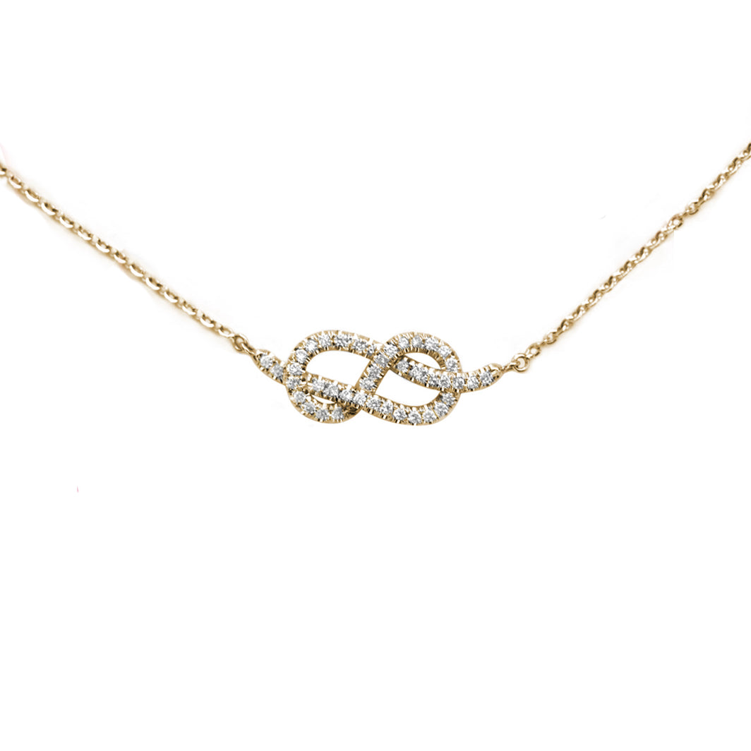 Small Infinity Knot Diamond Necklace