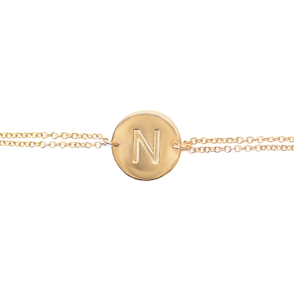 Initial Engraved ID Gold Bracelet