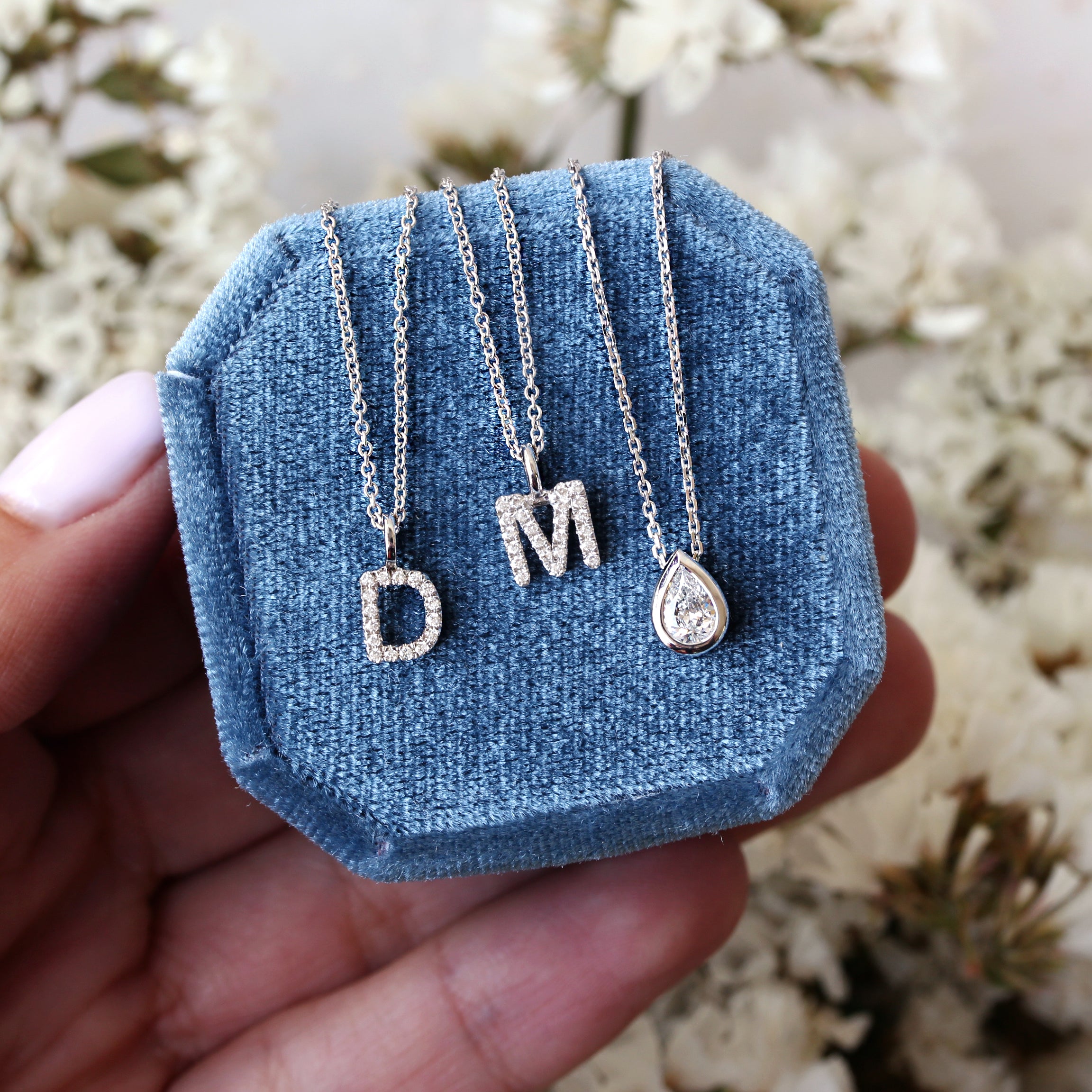 Personalized diamonds initial dainty necklace - sillyshinydiamonds