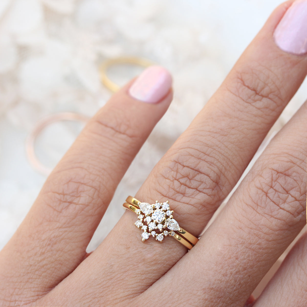 Diamond Unique Engagement Rings Set, Iris & sparktickles - sillyshinydiamonds