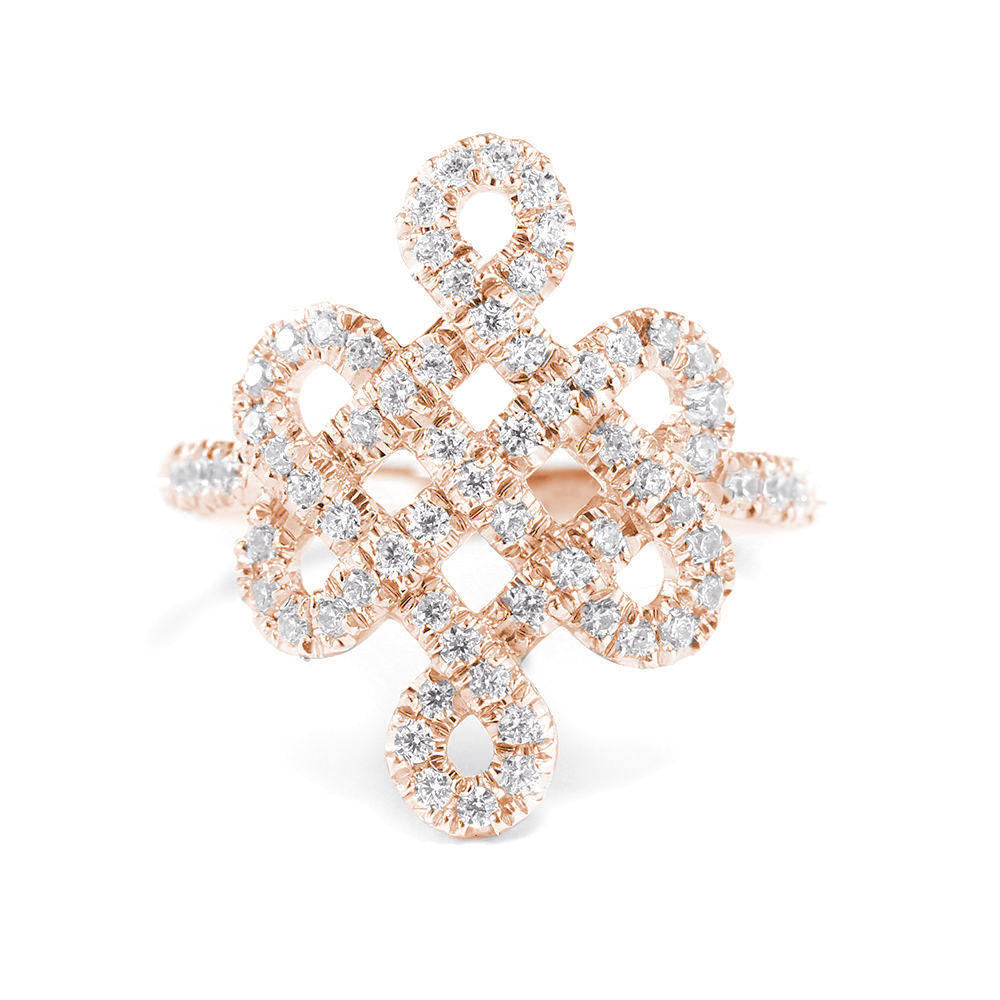 אהבה אינסופית טיבטית Knot Lace Diamond Ring ♥