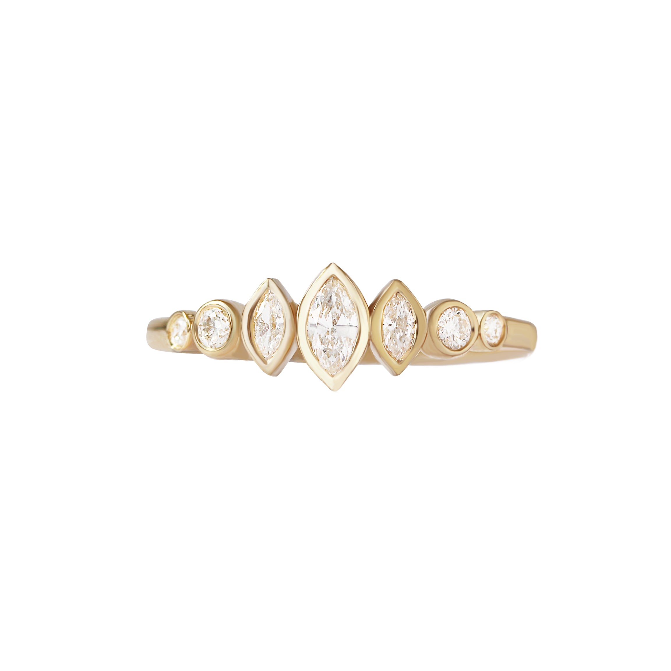 marquise diamond wedding ring yellow gold