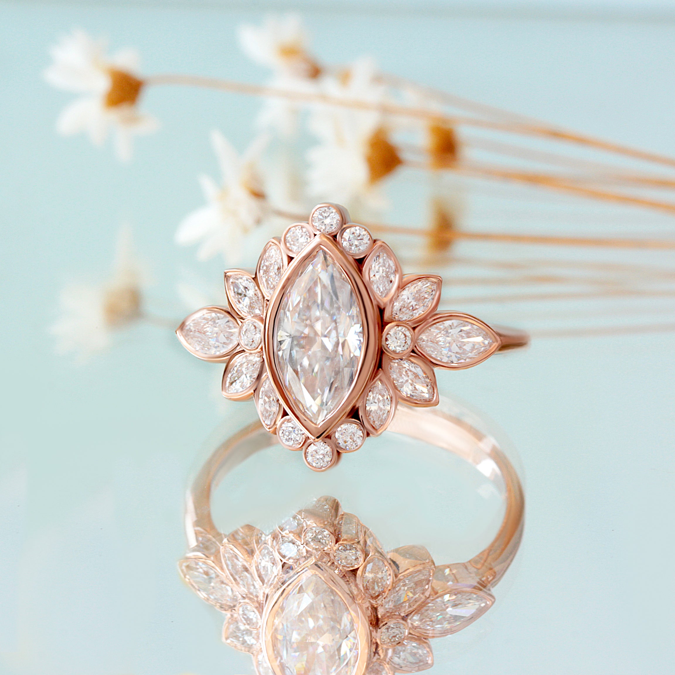 alicent diamond engagement ring 14K Rose gold