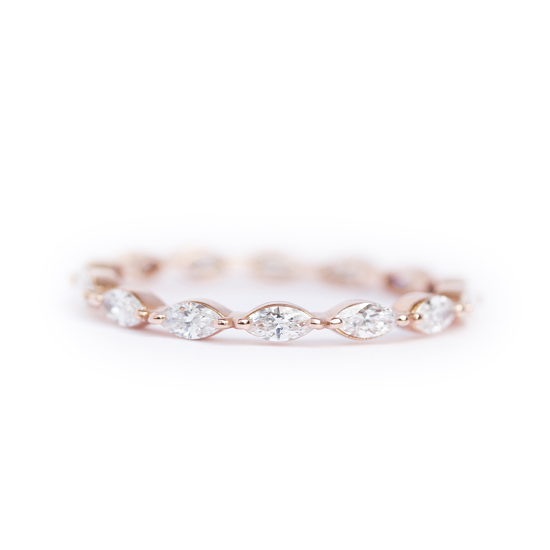 Delicate Marquise Diamond Eternity Ring - 14K, Rose Gold, READY TO SHIP! ♥