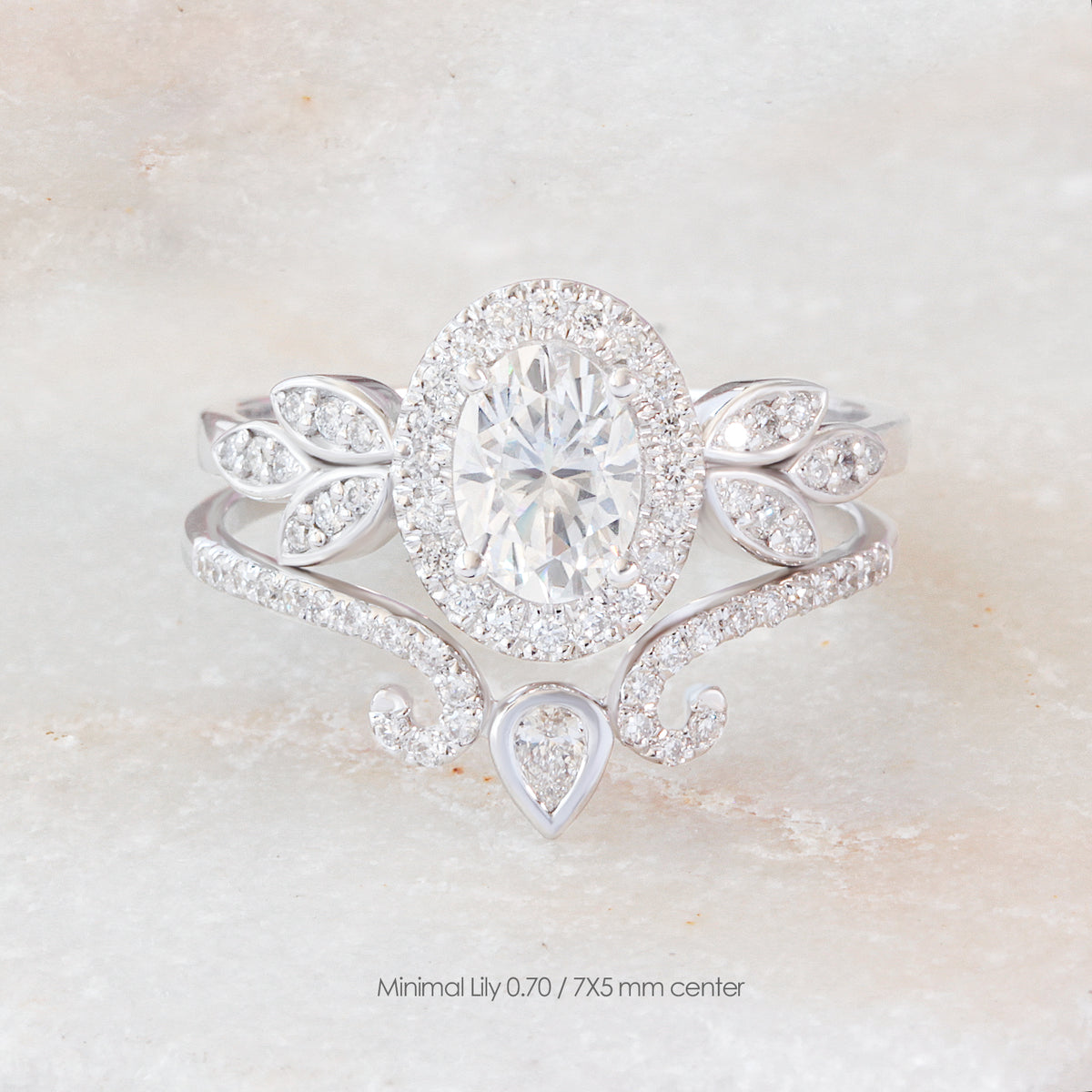 Pear Diamond Wedding Nesting Band - Ariana