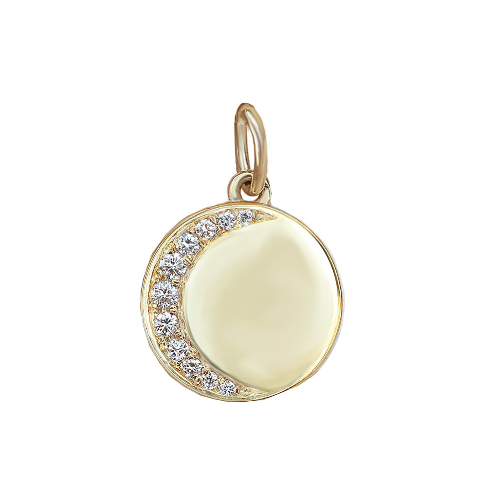 Crescent Moon Diamond Pendant Necklace