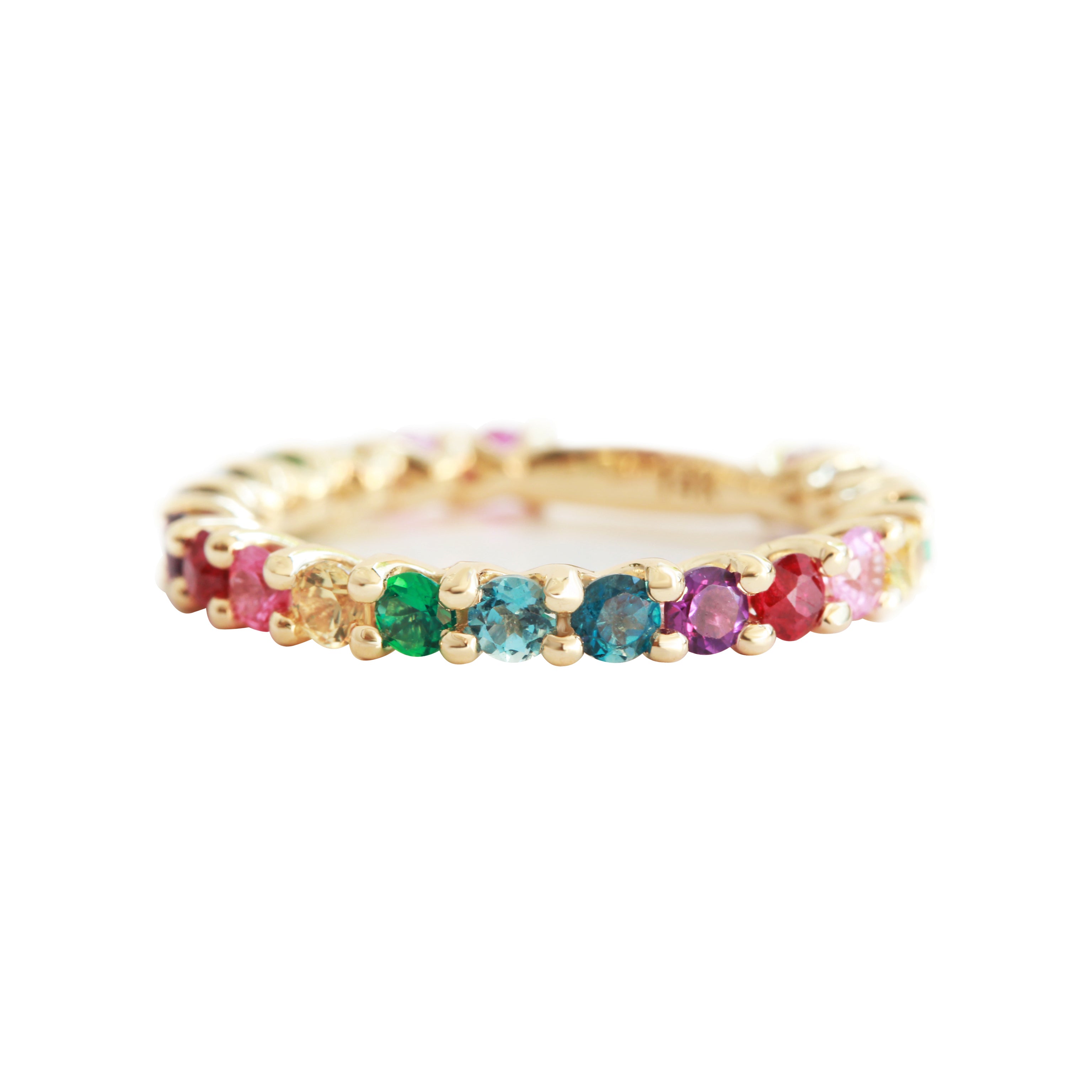 Multicolored Gemstone Unique Rainbow Ring
