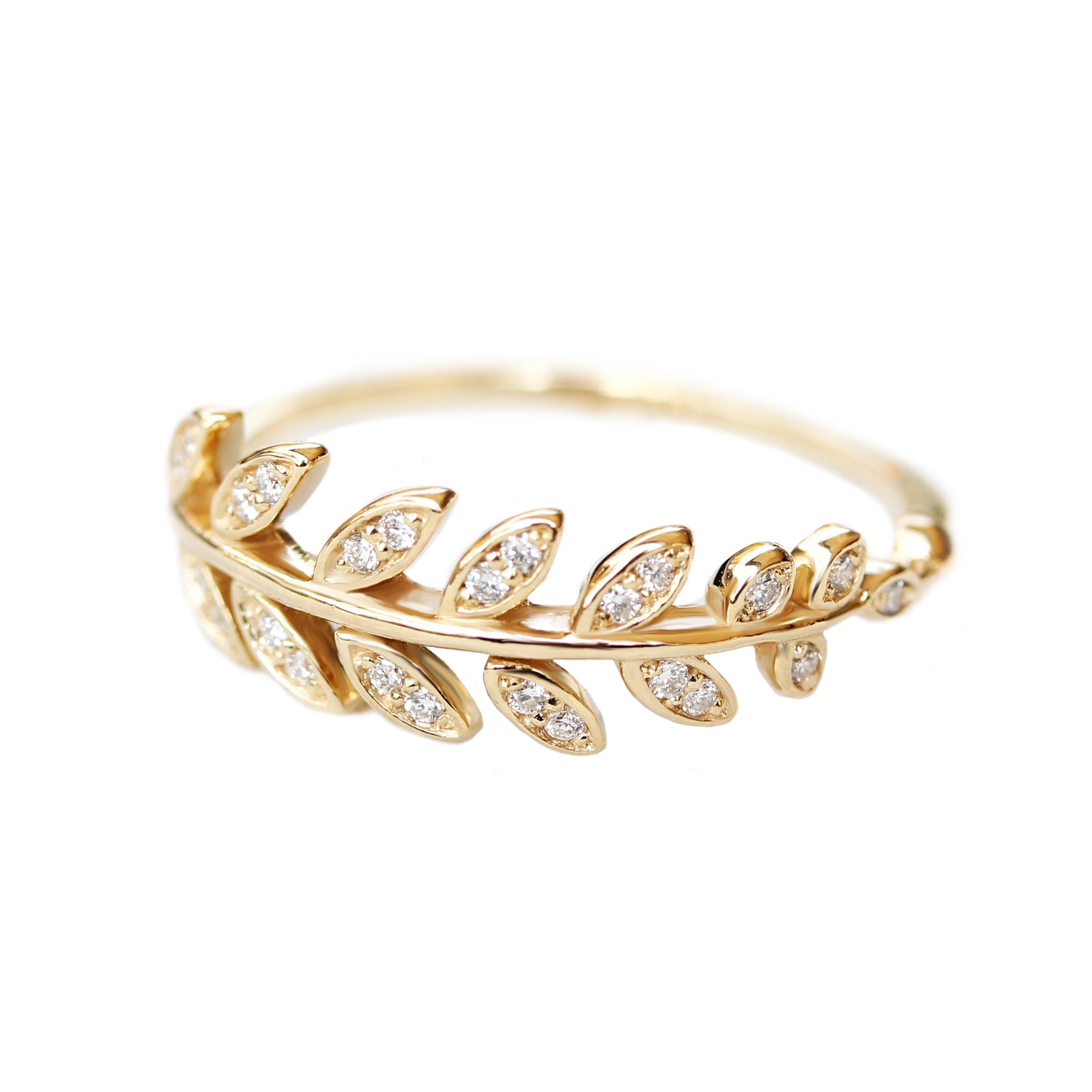 Olive Leaves Diamond Ring