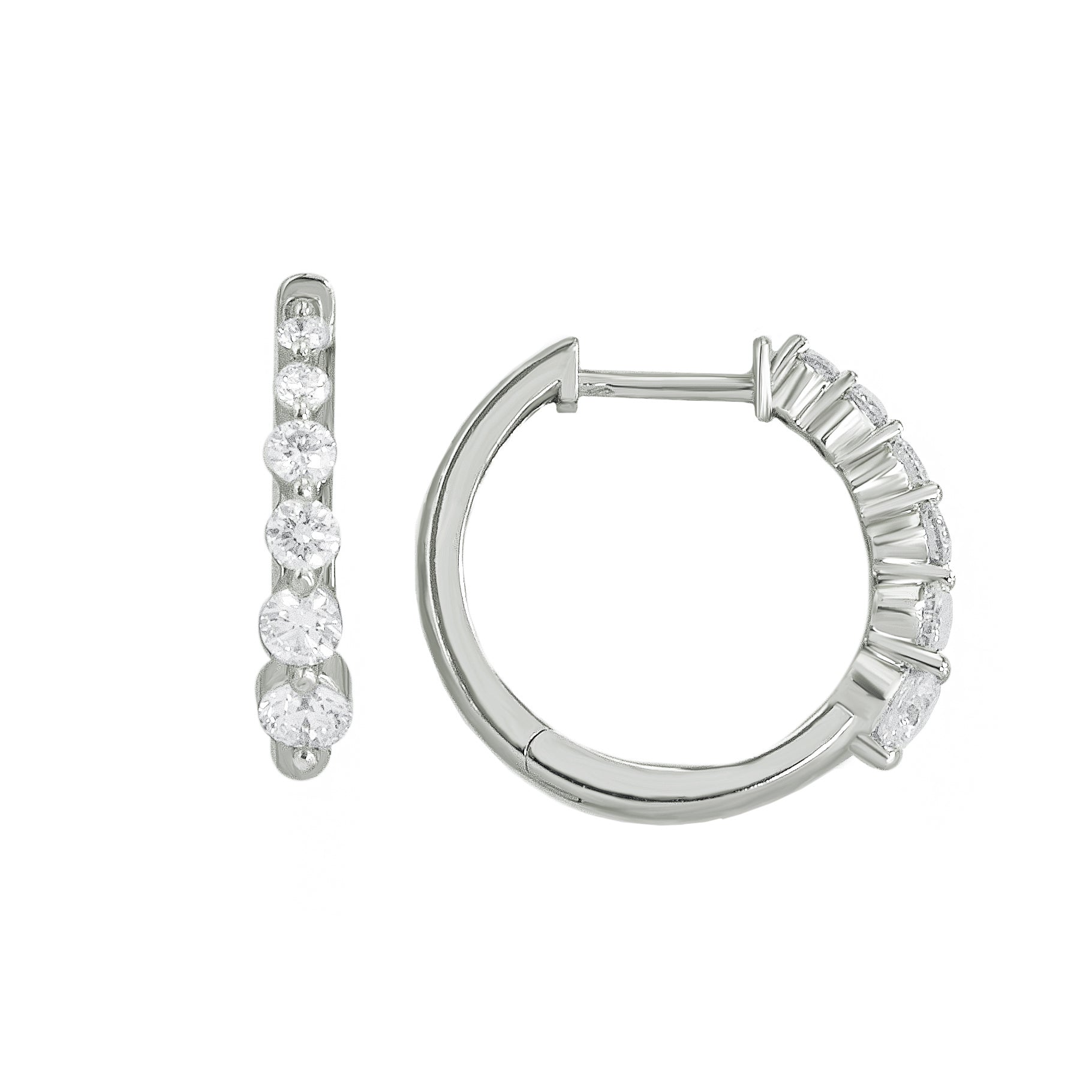 Ombre Hoop Diamond Earrings