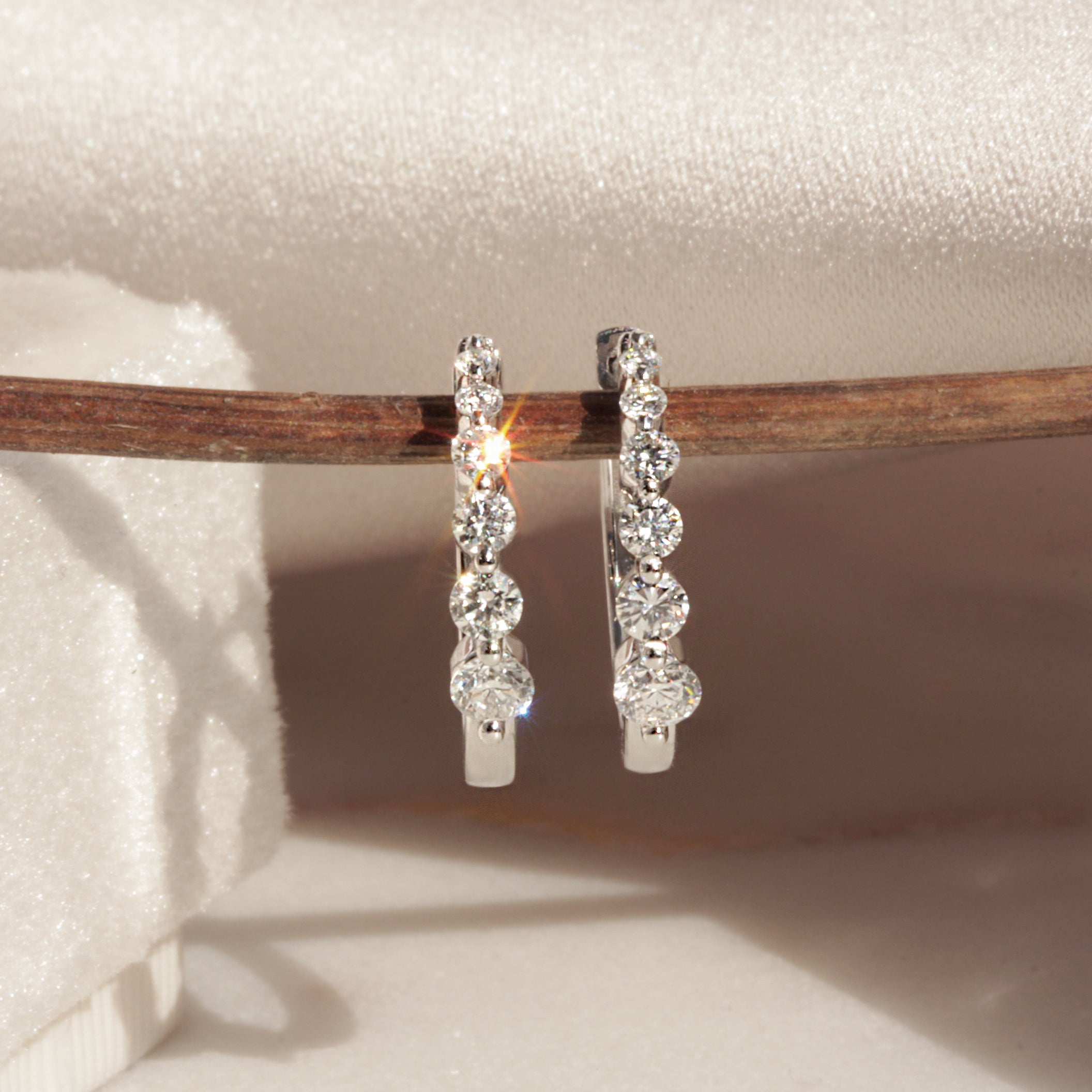 Ombre Hoop Diamond Earrings